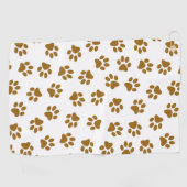 Muster von Paws, Hundeschäften, orangefarbene Gold Golfhandtuch (Horizontal)