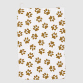 Muster von Paws, Hundeschäften, orangefarbene Gold Golfhandtuch (Vorderseite)