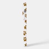 Muster von Paws, Hundeschäften, orangefarbene Gold iPhone Hülle (Linke Seite)