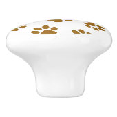 Muster von Paws, Hundeschäften, orangefarbene Gold Keramikknauf (Seitenansicht)