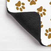 Muster von Paws, Hundeschäften, orangefarbene Gold Mousepad (Ecke)