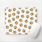 Muster von Paws, Hundeschäften, orangefarbene Gold Mousepad (Mit Mouse)