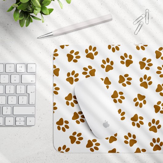Muster von Paws, Hundeschäften, orangefarbene Gold Mousepad