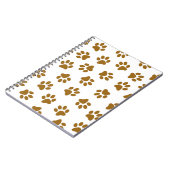 Muster von Paws, Hundeschäften, orangefarbene Gold Notizblock (Linke Seite)