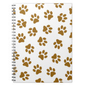 Muster von Paws, Hundeschäften, orangefarbene Gold Notizblock (Vorderseite)