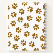 Muster von Paws, Hundeschäften, orangefarbene Gold Notizblock (Rückseite)