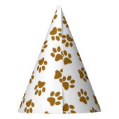Muster von Paws, Hundeschäften, orangefarbene Gold Partyhütchen (Rückseite)