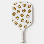 Muster von Paws, Hundeschäften, orangefarbene Gold Pickleball Schläger (Vorderseite)