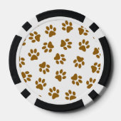 Muster von Paws, Hundeschäften, orangefarbene Gold Pokerchips (Rückseite)