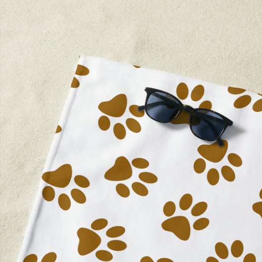 Muster von Paws, Hundeschäften, orangefarbene Gold Strandtuch (Beispiel)