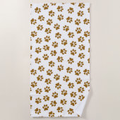 Muster von Paws, Hundeschäften, orangefarbene Gold Strandtuch (Vorderseite)