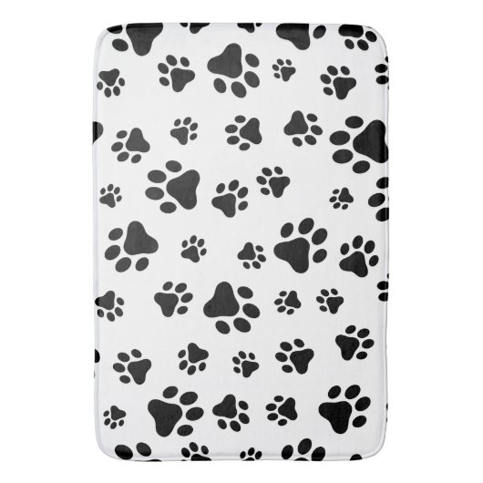 Muster von Paws, Hundeschäften, Schwarz und Weiß Badematte (Vorderseite Vertikal)