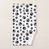 Muster von Paws, Hundeschäften, Schwarz und Weiß Badhandtuch Set (Handtuch)