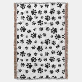 Muster von Paws, Hundeschäften, Schwarz und Weiß Decke (Vorderseite Vertikal)