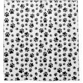 Muster von Paws, Hundeschäften, Schwarz und Weiß Duschvorhang (Vorderseite)