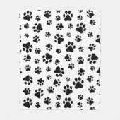 Muster von Paws, Hundeschäften, Schwarz und Weiß Fleecedecke (Vorderseite)