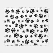 Muster von Paws, Hundeschäften, Schwarz und Weiß Fleecedecke (Vorderseite (Horizontal))