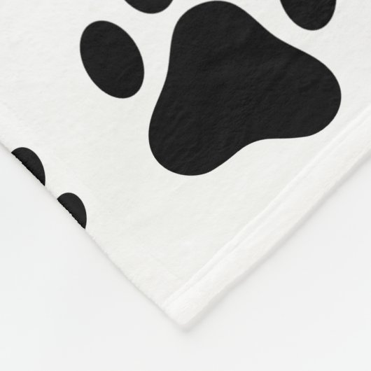 Muster von Paws, Hundeschäften, Schwarz und Weiß Fleecedecke (Ecke)