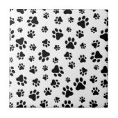Muster von Paws, Hundeschäften, Schwarz und Weiß Fliese (Vorderseite)
