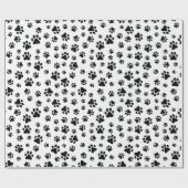 Muster von Paws, Hundeschäften, Schwarz und Weiß Geschenkpapier (Flach)