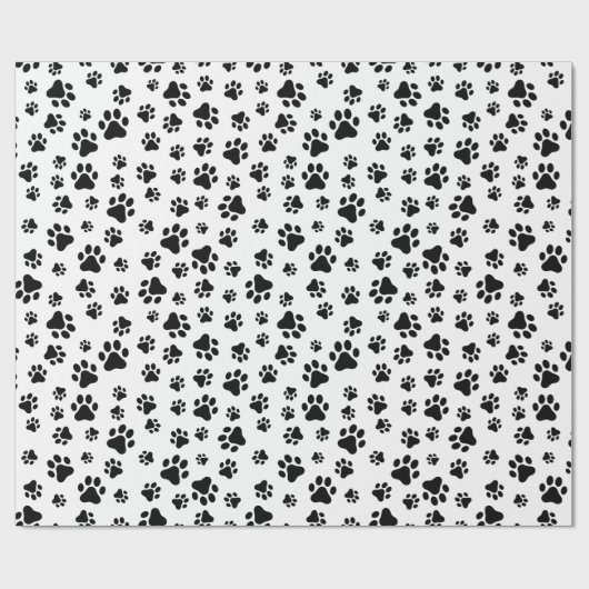 Muster von Paws, Hundeschäften, Schwarz und Weiß Geschenkpapier (Flach)