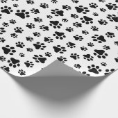 Muster von Paws, Hundeschäften, Schwarz und Weiß Geschenkpapier (Ecke)