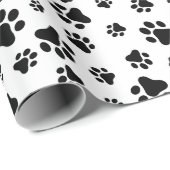 Muster von Paws, Hundeschäften, Schwarz und Weiß Geschenkpapier (Rolleneckpunkt)