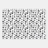 Muster von Paws, Hundeschäften, Schwarz und Weiß Geschenkpapier Set (Vorderseite 3)