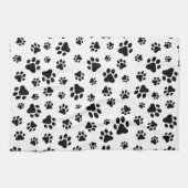 Muster von Paws, Hundeschäften, Schwarz und Weiß Geschirrtuch (Horizontal)