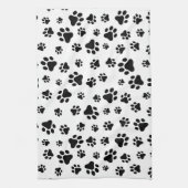 Muster von Paws, Hundeschäften, Schwarz und Weiß Geschirrtuch (Vertikal)