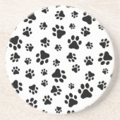 Muster von Paws, Hundeschäften, Schwarz und Weiß Getränkeuntersetzer (Vorne)
