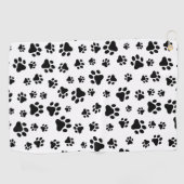 Muster von Paws, Hundeschäften, Schwarz und Weiß Golfhandtuch (Horizontal)