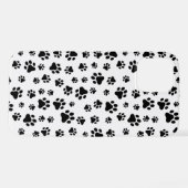 Muster von Paws, Hundeschäften, Schwarz und Weiß iPhone Hülle (Rückseite (Horizontal))