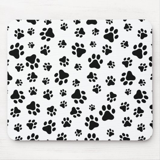 Muster von Paws, Hundeschäften, Schwarz und Weiß Mousepad (Vorne)