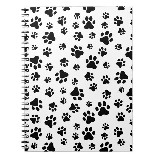 Muster von Paws, Hundeschäften, Schwarz und Weiß Notizblock (Vorderseite)
