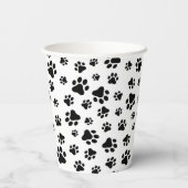 Muster von Paws, Hundeschäften, Schwarz und Weiß Pappbecher (Rückseite)