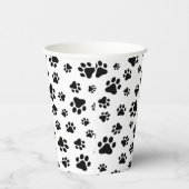 Muster von Paws, Hundeschäften, Schwarz und Weiß Pappbecher (Rechts)