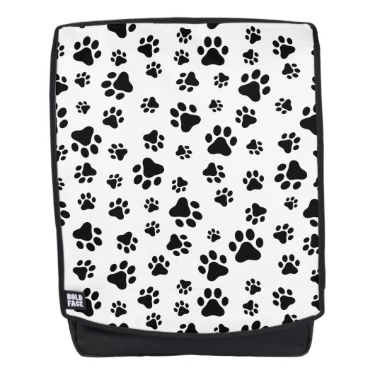 Muster von Paws, Hundeschäften, Schwarz und Weiß Rucksack (Vorderseite)
