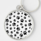 Muster von Paws, Hundeschäften, Schwarz und Weiß Schlüsselanhänger (Vorne)