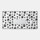 Muster von Paws, Hundeschäften, Schwarz und Weiß Schreibtischunterlage (Tastatur & Maus)