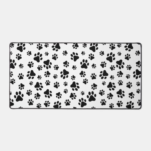 Muster von Paws, Hundeschäften, Schwarz und Weiß Schreibtischunterlage (Vorderseite)