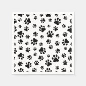 Muster von Paws, Hundeschäften, Schwarz und Weiß Serviette (Vorderseite)