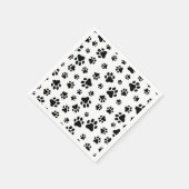Muster von Paws, Hundeschäften, Schwarz und Weiß Serviette (Ecke)