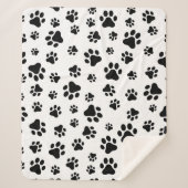 Muster von Paws, Hundeschäften, Schwarz und Weiß Sherpadecke (Vorderseite)