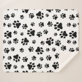 Muster von Paws, Hundeschäften, Schwarz und Weiß Sherpadecke (Vorderseite (Horizontal))