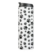 Muster von Paws, Hundeschäften, Schwarz und Weiß Thermosbecher (Nach rechts gedreht)