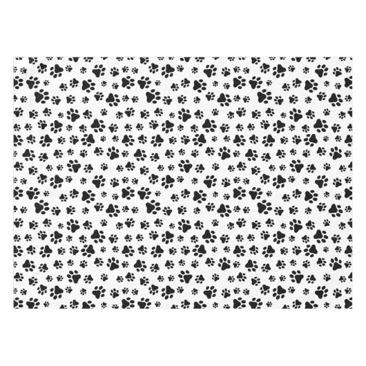 Muster von Paws, Hundeschäften, Schwarz und Weiß Tischdecke (Vorderseite (Horizontal))