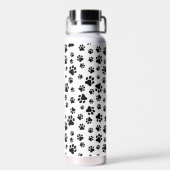 Muster von Paws, Hundeschäften, Schwarz und Weiß Trinkflasche (Rückseite)
