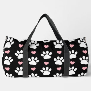 Muster von Paws, Hundeschrauben, Weiße Pfoten, ros Duffle Bag