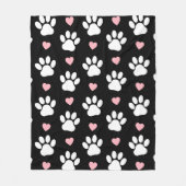 Muster von Paws, Hundeschrauben, Weiße Pfoten, ros Fleecedecke (Vorderseite)